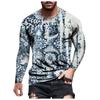 Spring and Autumn Round Neck 3D Graffiti Maker Printed Top Fashionable Casual Long Sleeved Men's T-shirts