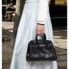 Borsa a Spalla Singola a Tracolla Kelly, Borsa Classica Platino con Texture Coccodrillo, Borsa a Mano di Lusso ad Alta Capacità