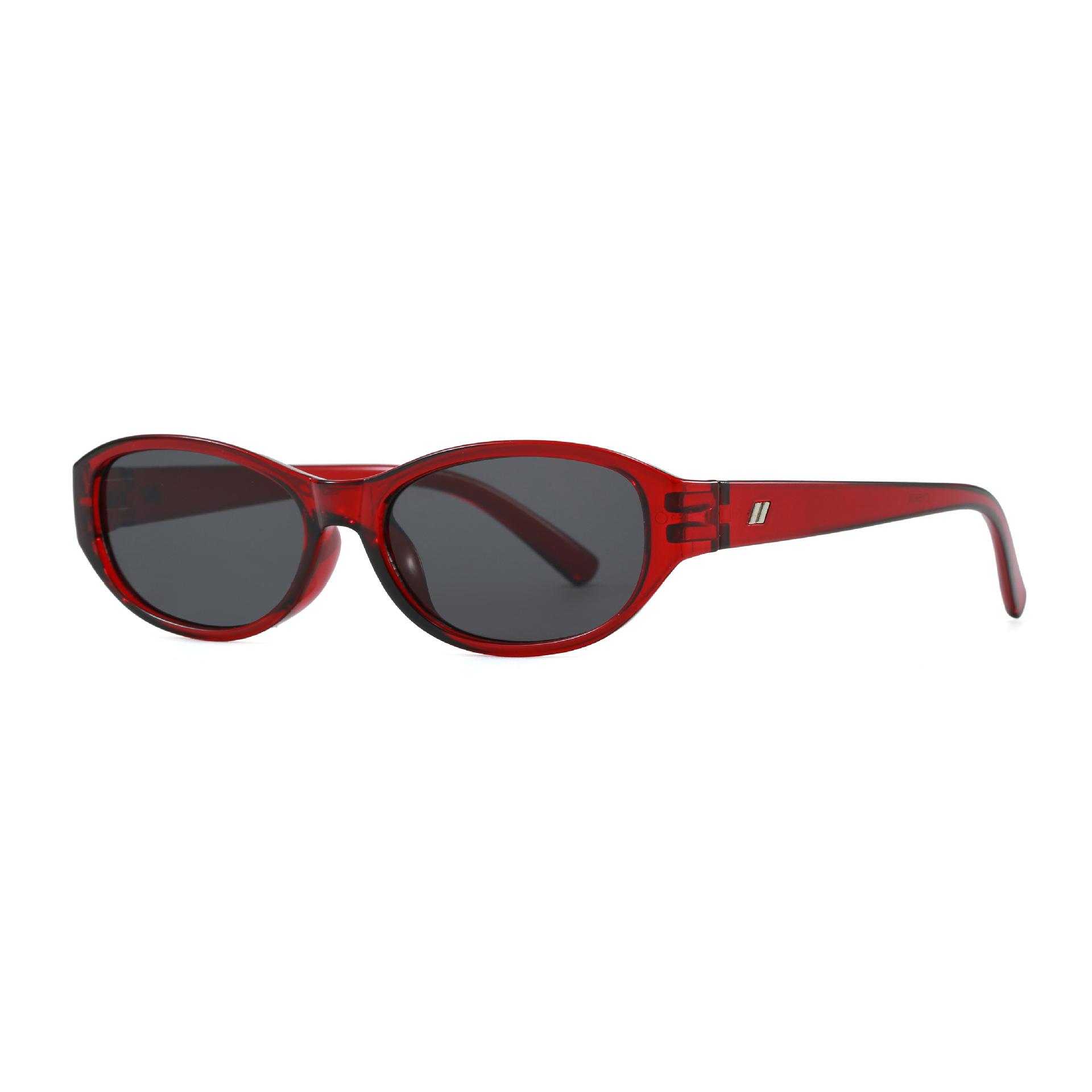 

Vintage Retro Oval Sunglasses for Women European American Style High-End Sun Protection Streetwear Fashion Shades красный