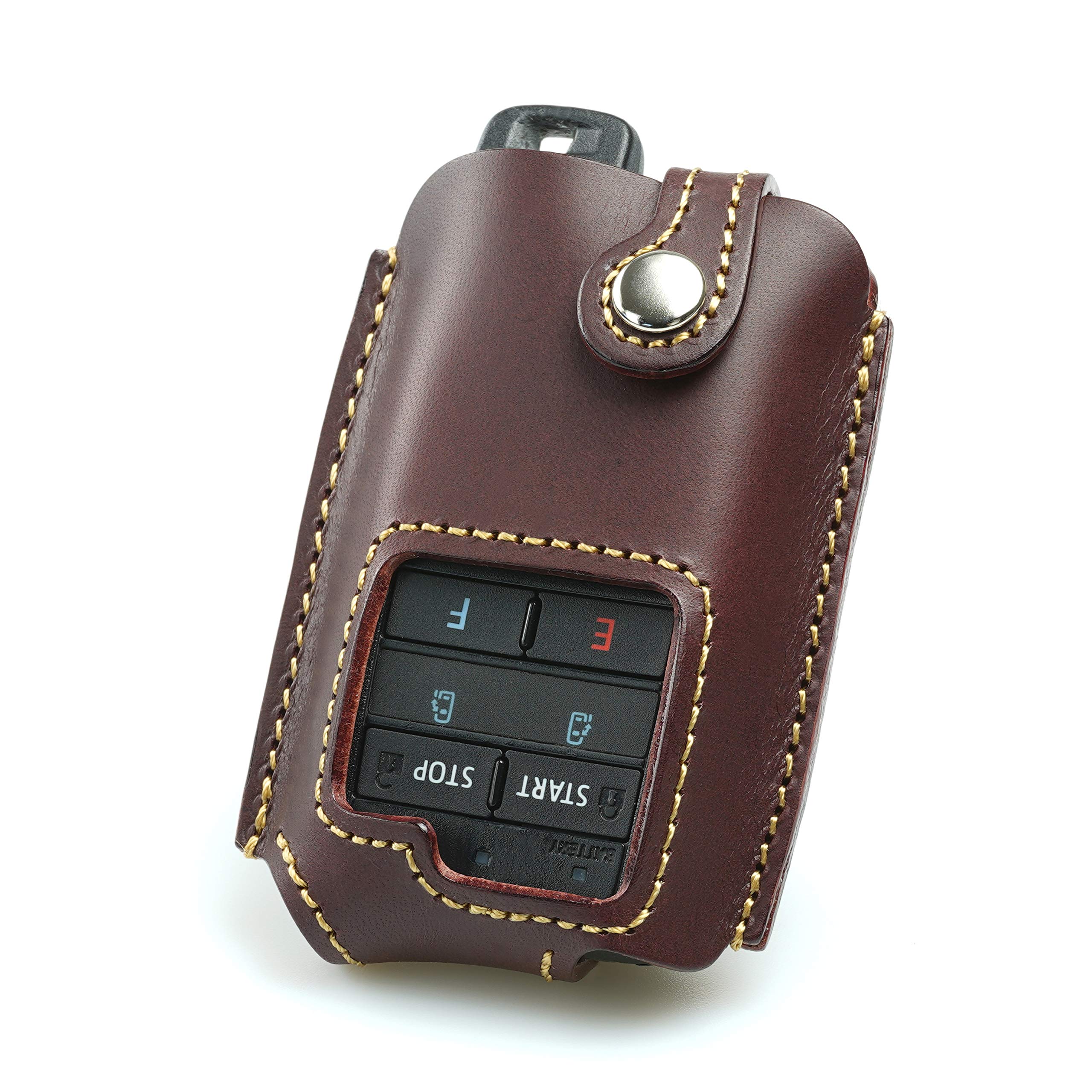 

Чехол для смарт-ключа Toyota Remote Start Integral Type из натуральной кожи [Kakuchaya] (Тойота-С) (Вино/бежевый)
