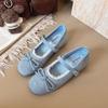 Herbst zarte Schleife Mary Jane Einzel-Schuhe neue weiche Sohle Ballettschuhe Französische Freizeitschuhe