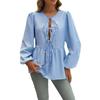 Casual Vacation Style Lace-up Women's Shirt for Summer
