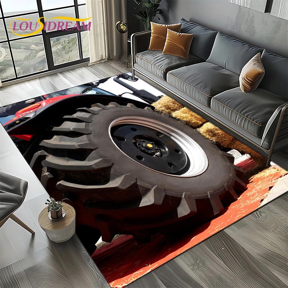 Retro Truck 3D Tractor Car 27 Style Carpet Rug for Living Room Bedroom Home Sofa Decoration,Kid Area Rug Non-slip Floor Mat Gift