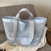 Large Capacity Mesh Travel Tote Bag Women Stylish Shoulder Handbag With Magnetic Urban Minimalist Design Daily