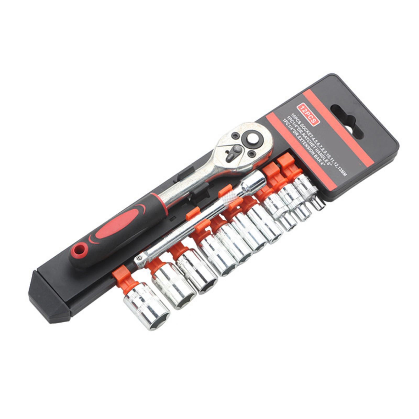

Sturdy Steel Ratchet Socket Wrench Set 3/8In and 1/4In Drive For Professional And Home Use
