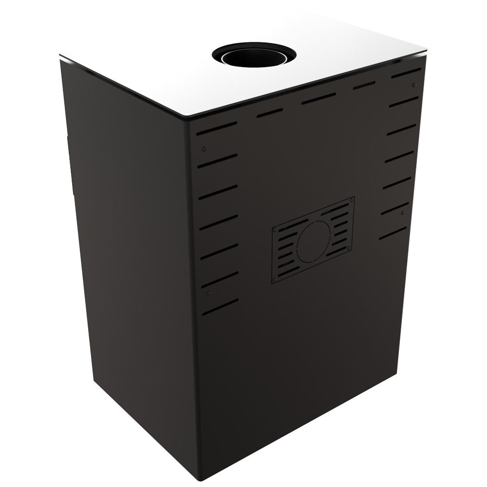 Wood burning steel stove KRATKI KARI 70 Ø 150 8 kW recess for wood black thermotec self closing door