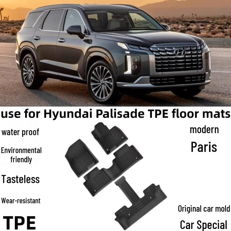 Hyundai Palisade 2020-2026 TPE Waterproof Wear-Resistant Eco-Friendly Floor Mats