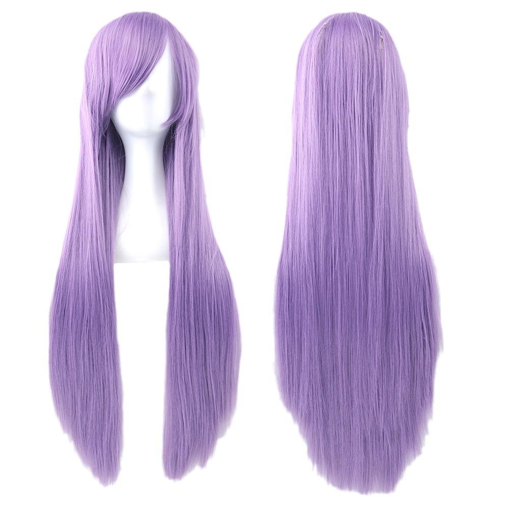 80cm Long Colorful Anime Cosplay Wig - Versatile, High-Temperature Resistant, Straight Hair