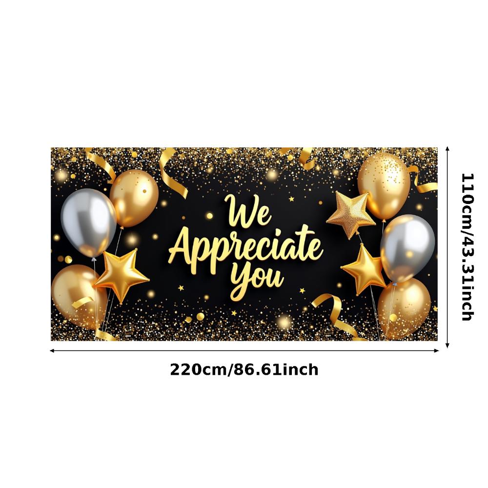 

Design Appreciation Banner Gold Glitter Thank You Balloon Decoration for Employee Recognition Office Events Party Celebration