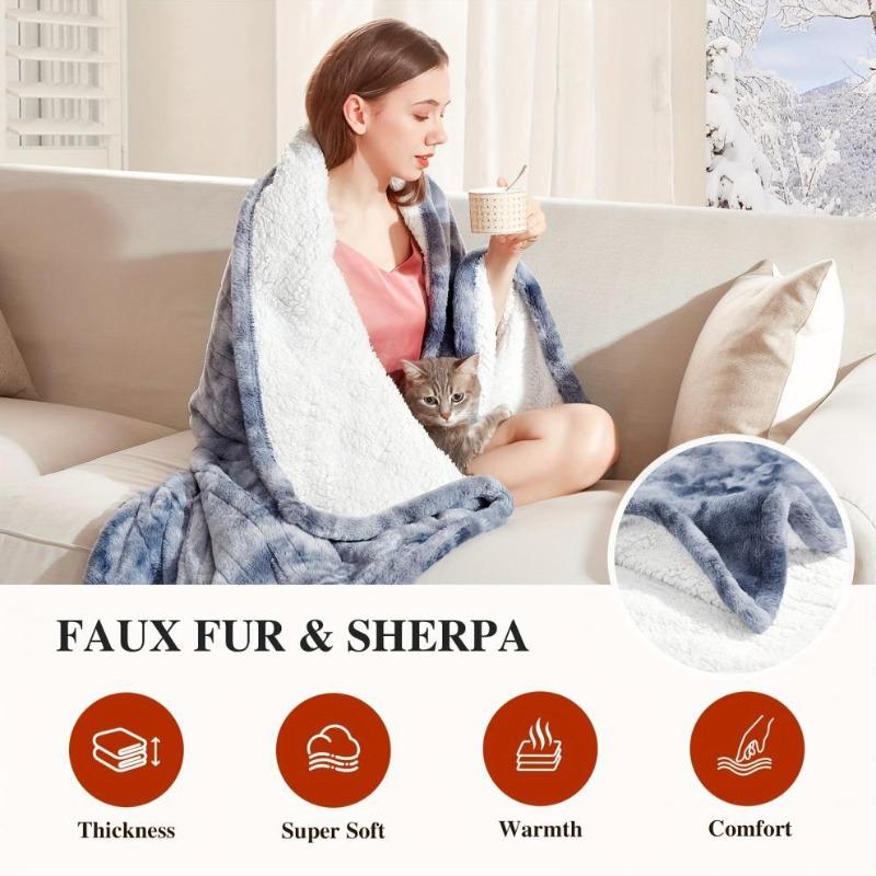 Plush Electric Blanket Winter Warm Blankets 10-Hour Auto Shut Off 6 Heating Levels Fast Warming for Cozy Comfort Two People Bedding Sofa Thin Quilt
