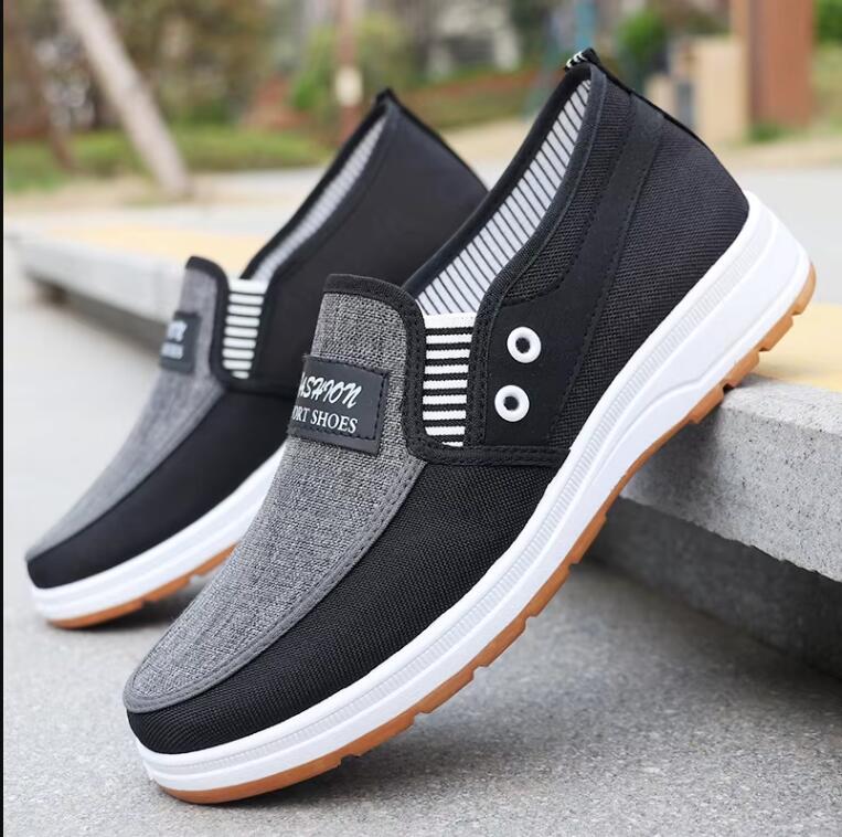 Herresko Fritidssko Slip-on Canvas Motesneakers Pustende Sommer Gå Loafers Sklisikre Komfortable Ungdoms Skate Flats