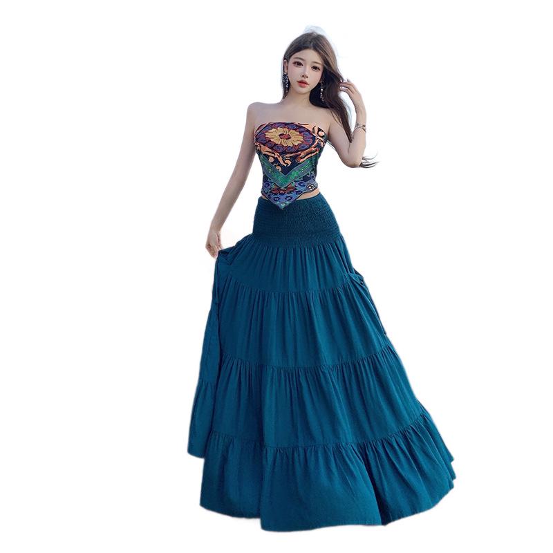 Ethnic Summer 2026 Beach Dress - Slimming Fairy Skirt for Sanya Travel