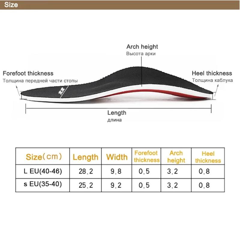Premium Orthotic High Arch Support Insoles Gel Pad 3D Arch Support Flat Feet For Women Men Orthopedic Work Shoes Sole Foot Pain