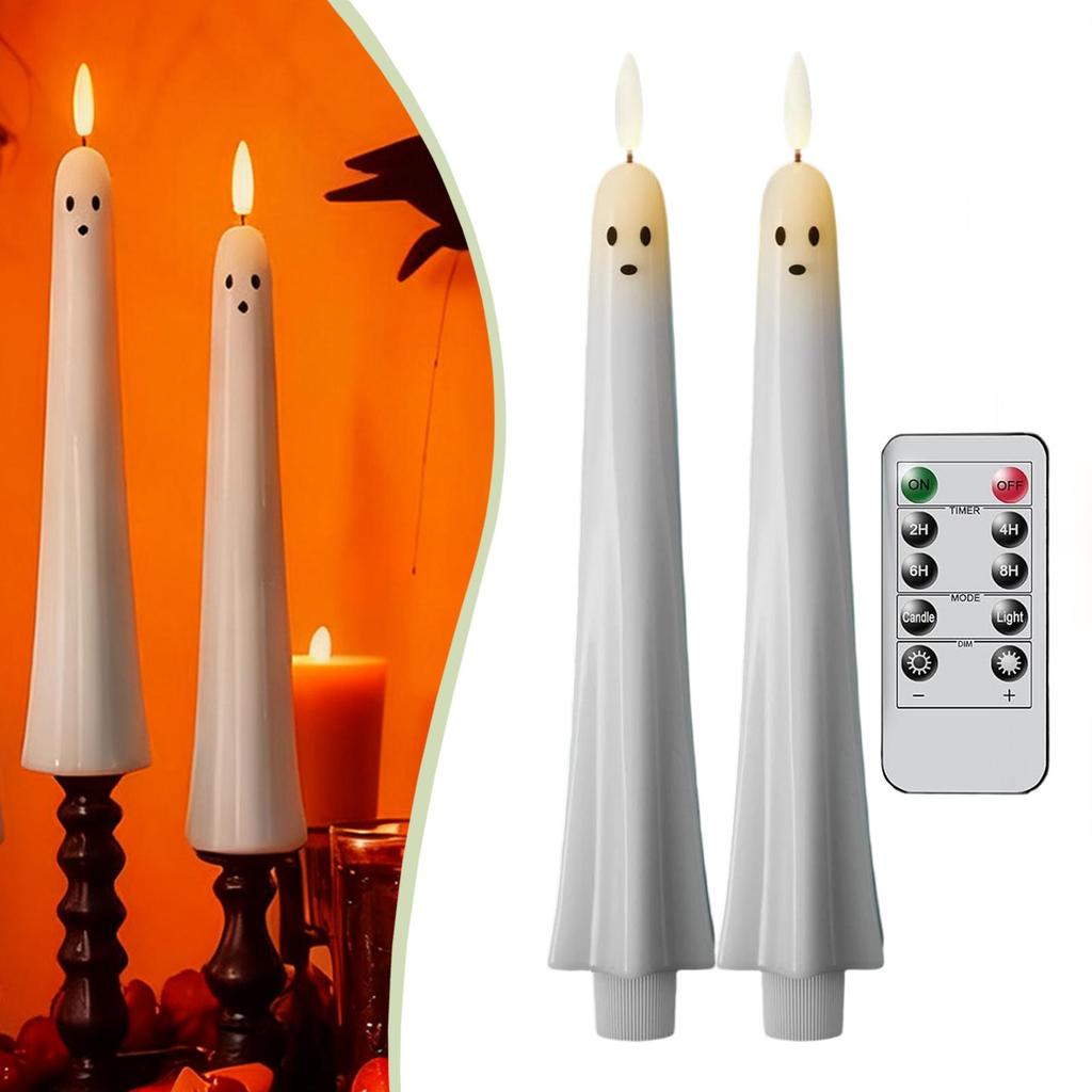 Flameless Taper Candles LED Window Candles Decoration 27cm Timer with Remote for Holiday Bedroom Table Party Celebration
