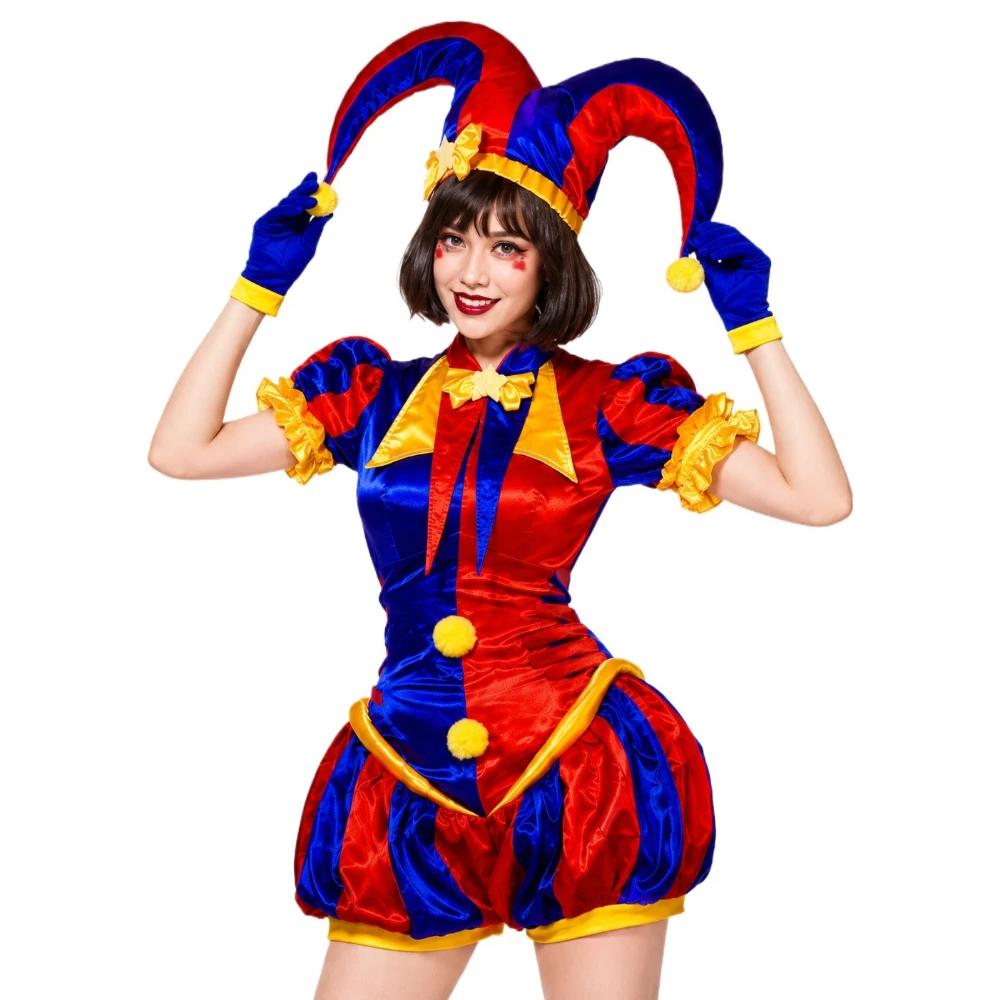 Anime The Amazing Digital Circus Rollenspiel Anzüge Pomni Cosplay Kostüme Exquisite Clown Uniform Halloween Karneval Party Outfit