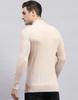 MONTE CARLO Mens Solid Beige High Neck Full Sleeve Pullover