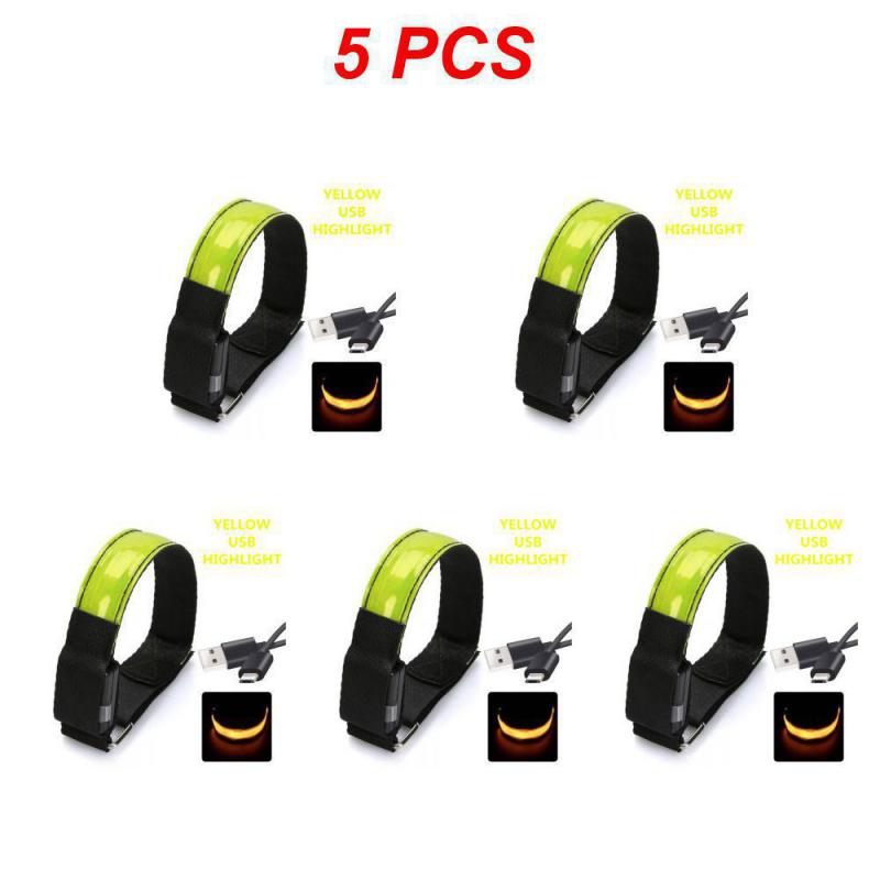 USB LED Luminous Night Running Cycling Armband Bracelet Night Glow Reflective Safety Belt Outdoor Sports Fluorescent Arm Band