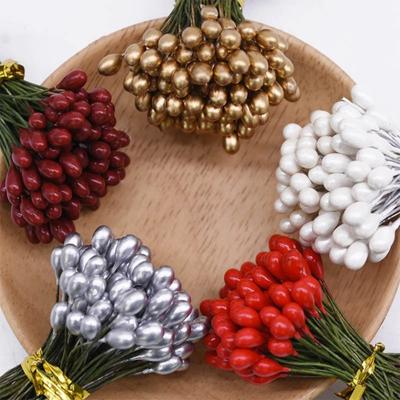 1Pack 5mm Artificial Berries Cherry Stamen Mini Fake Flowers DIY Wreath Wedding Party Decor Supplies