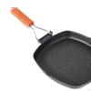 Steak Frying Pan Cookware Thickened Lightweight Nonstick Skillet with Foldable Handle for Kitchen