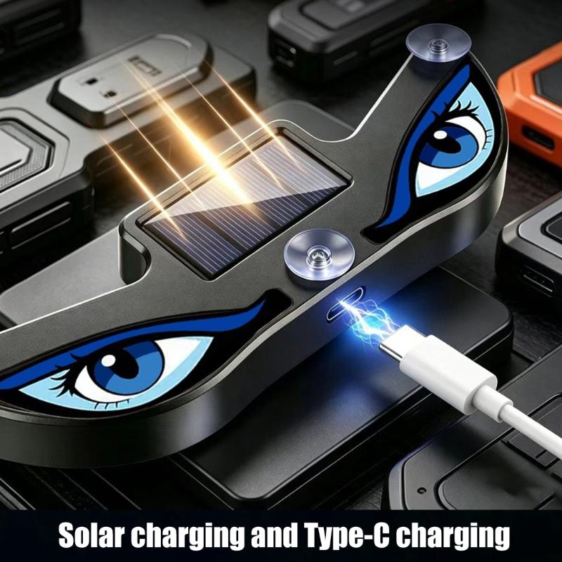 Car Window Styling Light Set Dynamic Flashing, Solar Rechargeable USB Powered LED Accent Lights with 3 Piece Suction Cup Design