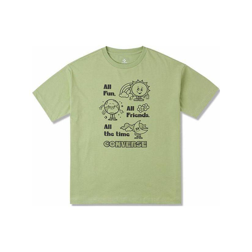 

Спортивная футболка с круглым вырезом Converse Alphabet Print, женские топы, светло-зеленая 10025885-A01
