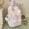 Schoolbag fashion casual backpack new tie-dye trend backpack Korean version large-capacity middle school student schoolbag make-up bag