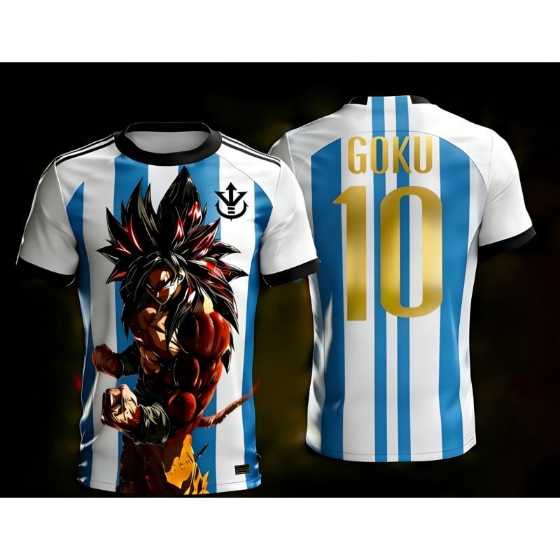Fashion 2026 Dragon Ball Official 3D Print Goku 10# Football Jersey XXS