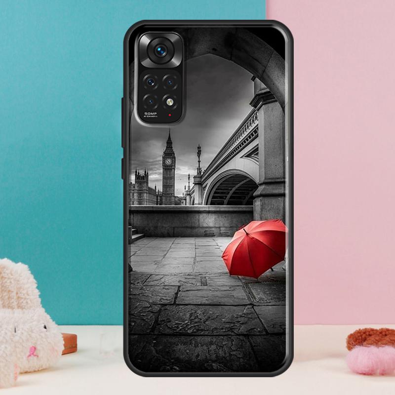 Red Umbrella Eiffel Tower Case For Xiaomi Redmi Note 14 13 12 Pro 11 9 10 9S 10S 11S 12S Redmi 14C 13C 10C 12C Cover