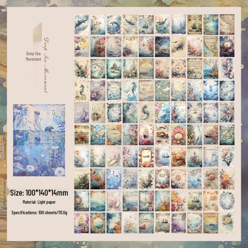 Retro Ocean-Themed Decorative Sticker Book for Collage