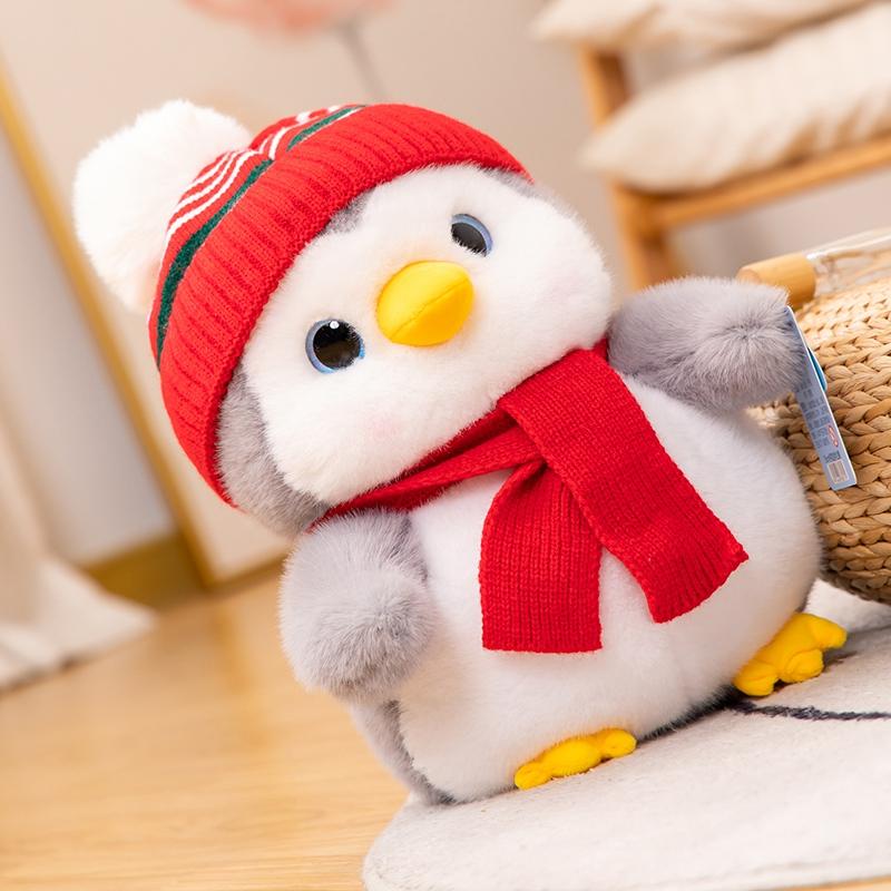 

Soft Stuffed Couple Penguin Plush Toy Cute Penguin With Hat And Scarf Doll Pillow Home Decoration New Year Birthday Gift 20cm