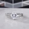 New Romantic Heart Wedding Rings for Women Shiny Cubic Zirconia Elegant Female Accessories Party Delicate Gift Trendy Jewelry