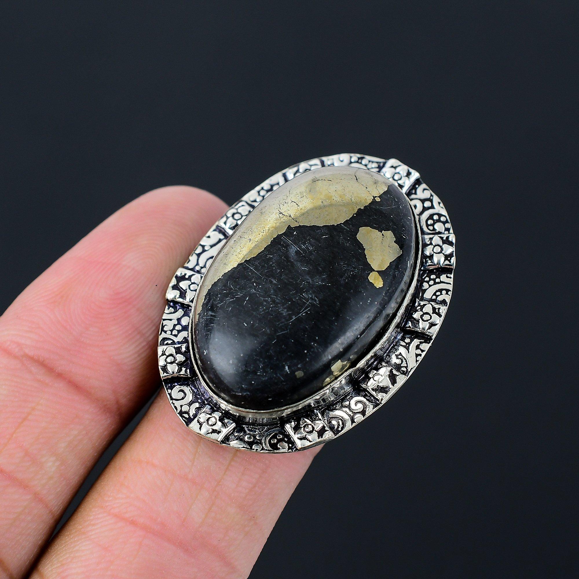 Mothers day Deal Natural Pyrite 925 Sterling Silver Wife Multi Stone Ring Size 7 7