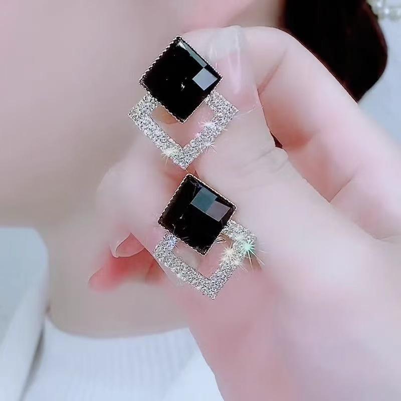 

Трендовые серьги-пусеты из серебра 925 пробы с ромбовидным жемчугом - Роскошные женские украшения высокого класса 14k