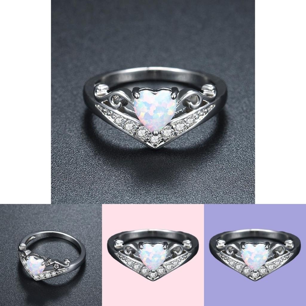 Creative European American Female Fashion Jewelry Heart-shaped Copper Ring Cy107