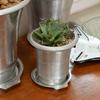 Dulton Aluminum Pot S with Saucer BOTANY Pot Planter with Saucer and Drain Hole Height 112mm Diameter 105mm No. 3.5 NB-0462S