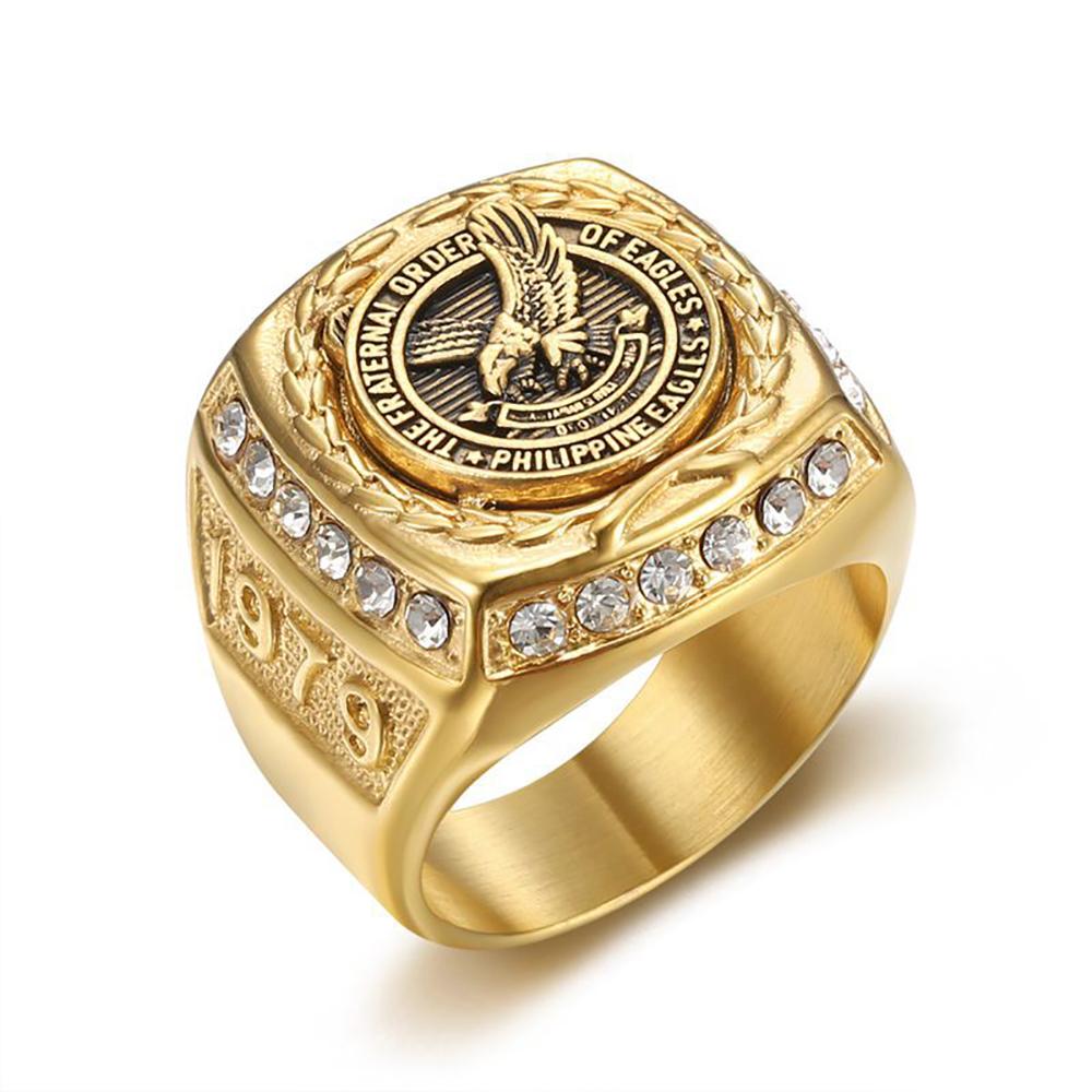 Vintage 316L Stainless Steel Eagle Ring for Men Women Punk Hip Hop Fashion Animal Ring Party Charm Amulet Jewelry Dropshipping