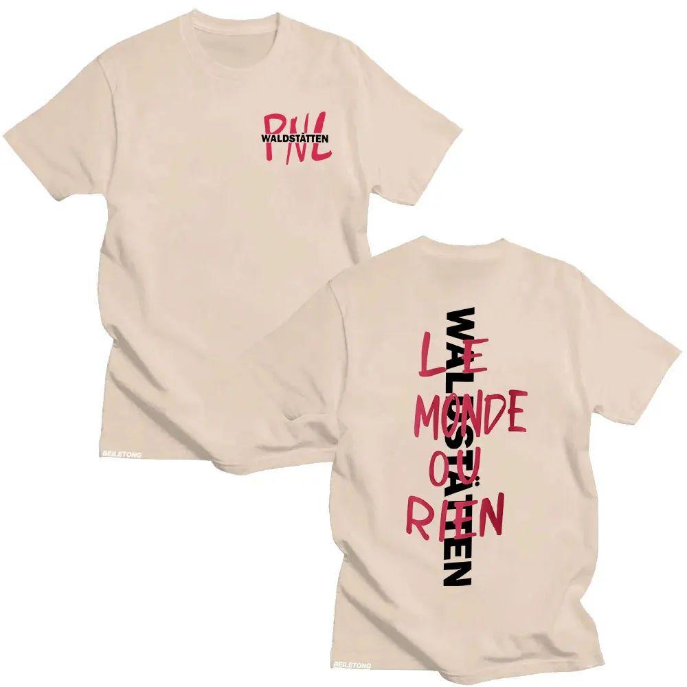 Hip Hop Kurzarm Rapper PNL Que La Famille Le Monde Chico Album T-Shirt Herren Damen Mode T-Shirts Baumwolle Lässiges T-Shirt Oberteil