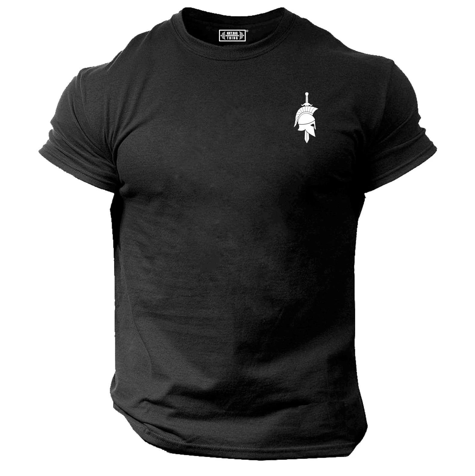 Sword & Helmet T Shirt Pocket Gym Clothing Bodybuilding Training Workout MMA Top S