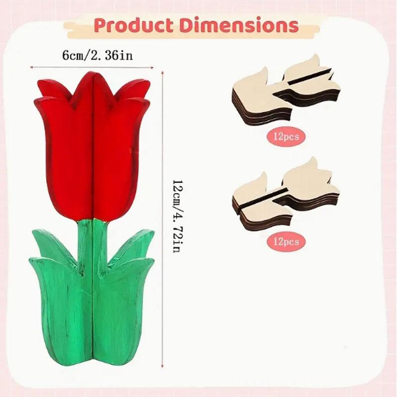 

6/10/12 шт. DIY тюльпан незаконченные деревянные ломтики цветы украшения для росписи 6 Set