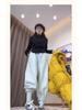 Fleece-Lined High-Waisted Tapered Women's Pants: Plus Size, Loose Fit, Versatile, Thick, Warm, Casual Autumn/Winter Sweatpants.