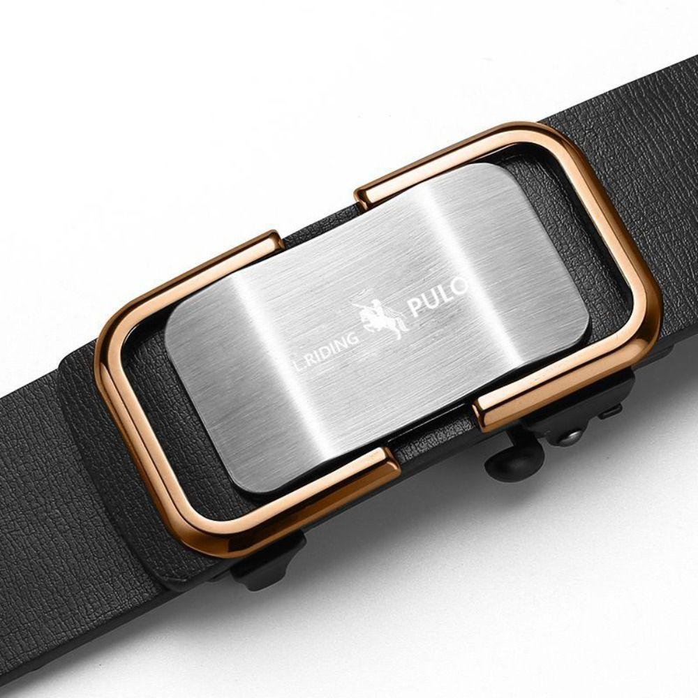 

Luxury Design Automatic Buckle Belt Versatile Waist Strap Fashion Business Leather Belt золотий