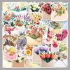50 Sheets Waterproof Floral Bouquet Journal Stickers