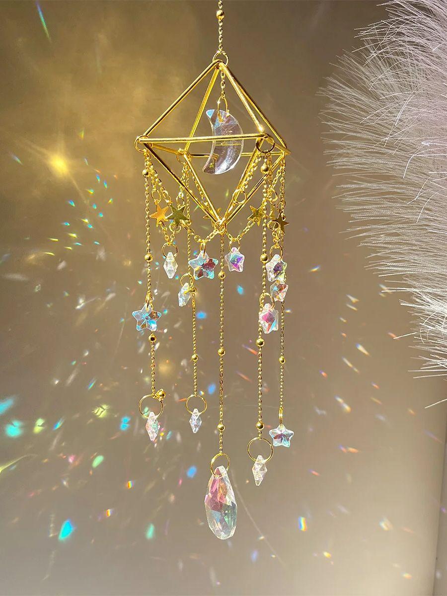 

1 шт. Хрустальный подвесной ловец солнца, Хрустальная призма, Ловец света, Ловец света, Украшение для окна и сада