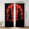 2 Pcs Japanese samurai print curtains,suitable for bedroom,living room kitchen decoration,home decoration,window decoration