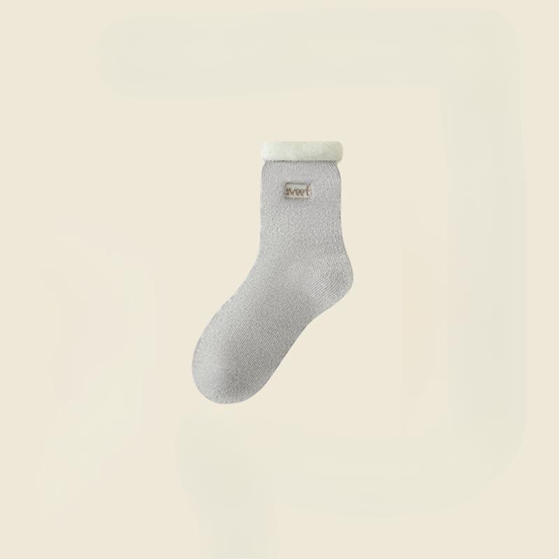 

Женские осенне-зимние плюс бархатные плюс толстые кашемировые спальные напольные носки-гольфы 1 pair