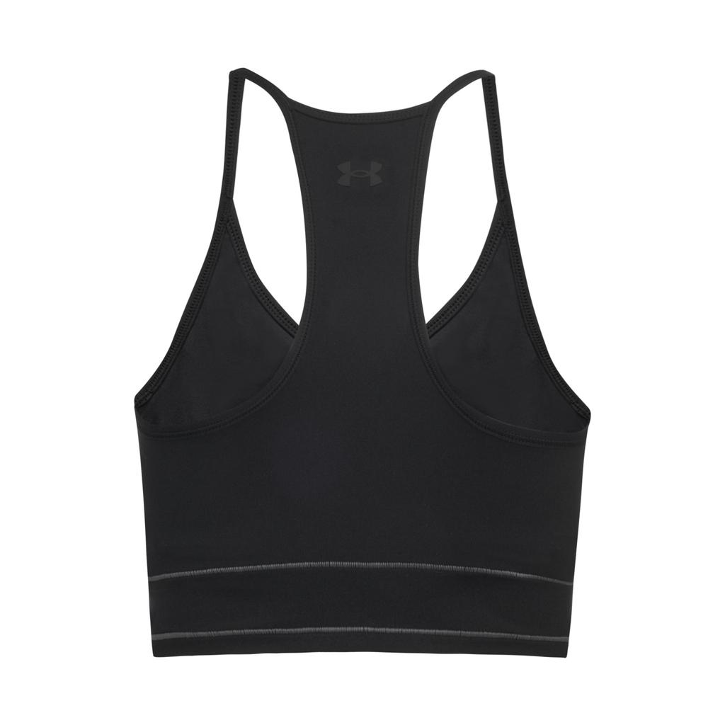 Under Armour Meridian Support High Elastic Training Fitness Running Fitted Solid Color Simple Thin Strap Slim Sports Vest Women tops Black 6011230-001