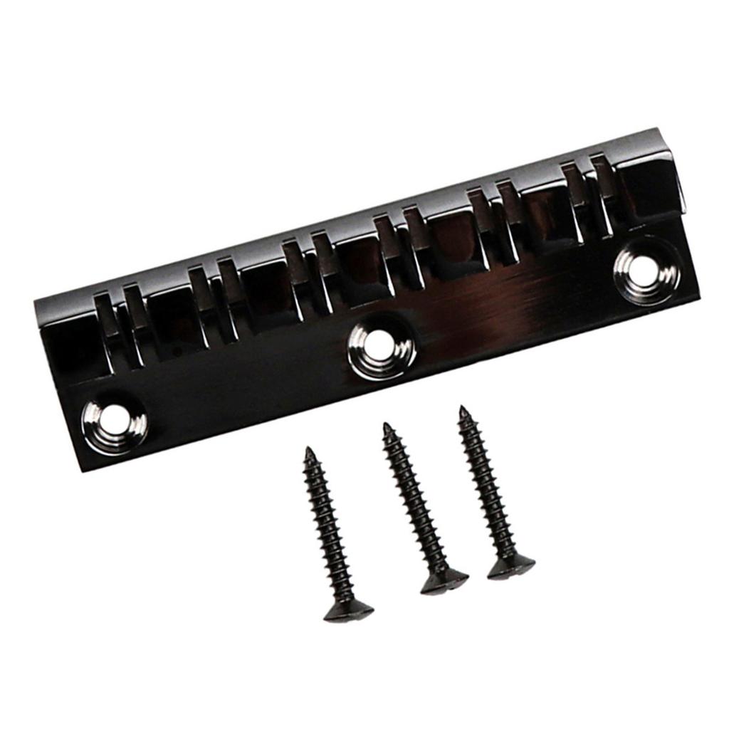 12 String Electric Bass Guitar Fixed Bridge Black Guitar Hardtail Bridge Metal Texture Suitable for Electric Guitar