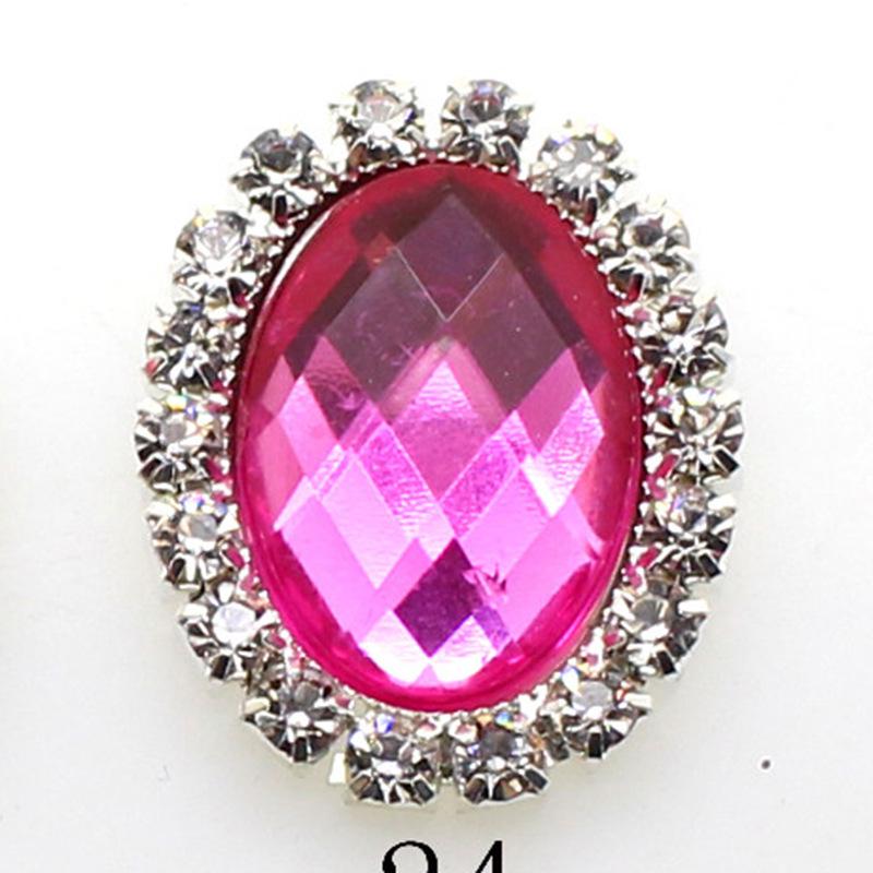 20x24mm Oval Acrylic Rhinestone Flatback Buttons for Handmade Jewelry and DIY Clothing Accessories