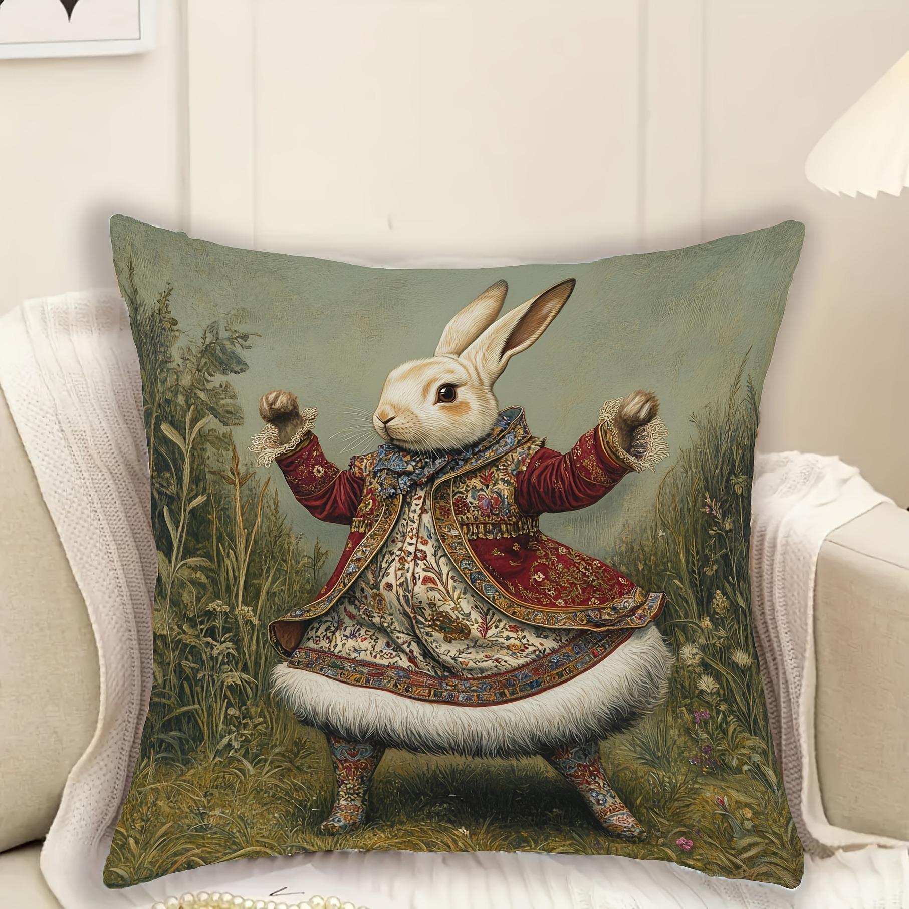

1-Pack, Modern Nordic Fashion Rabbit Dance Pillow Cover 40x40cm/16x16inch