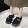 [Yushilai] Round-headed Lamb Wool One-pedal Female 2025 Winter New Thick-bottomed Muffin Casual Versatile Cotton Mop